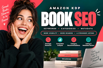 audit and do amazon book SEO, KDP keywords research, categories and metadata