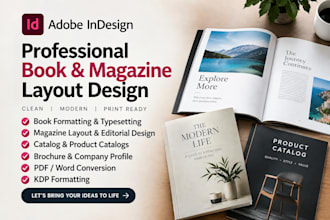 adobe indesign book formatting, indesign magazine layout catalog brochure design