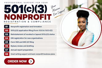 do nonprofit registration, obtain 501c3 tax exempt, reinstate revoked 501c3, ein