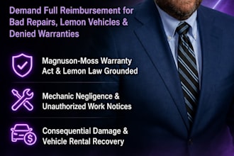 draft an auto repair dispute letter or warranty demand letter for damages