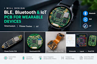 design ble, bluetooth and iot pcb for wearable devices