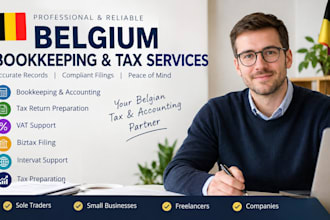 do belgium bookkeeping, tax return, vat, biztax, intervat and tax preparation
