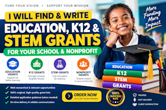 find and write education,k12 and stem grants for your school and nonprofit