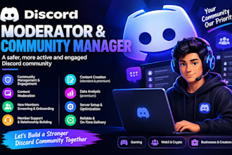 be your professional discord moderator and community manager
