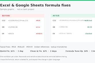 fix your excel or google sheets formula