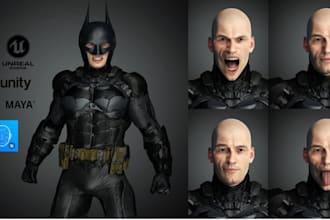 create stylized 3d game character model for unity unreal engine and animation