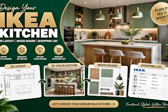 design your ikea kitchen with 3d layout with mood board and shopping list