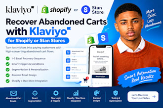 recover abandoned carts with klaviyo for shopify  or stan store, beacon ai, kofi