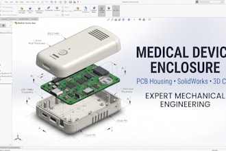 design a medical device enclosure and pcb housing in solidworks