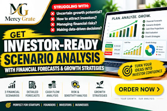 create investor ready scenario analysis with financial forecasts growth strategy