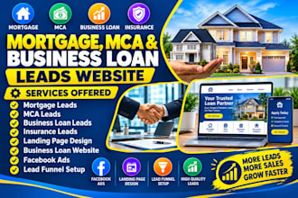 mortgage, mca insurance leads landing page business loan website