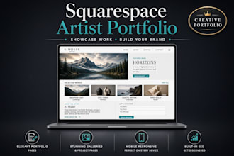 build design a modern squarespace portfolio for artists and creatives portfolio