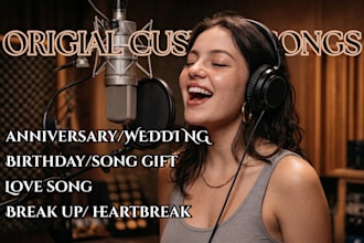 sing custom country pop love song for your anniversary birthday wedding as gift