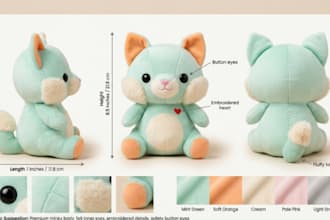 create custom plushie reference sheets, stuffed animal characters and ych design
