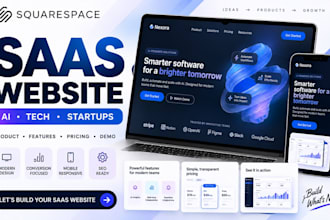 design custom squarespace saas website design for ai startups and tech products