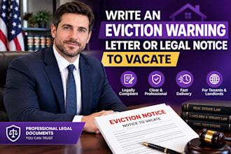 write an eviction warning letter or legal notice to vacate