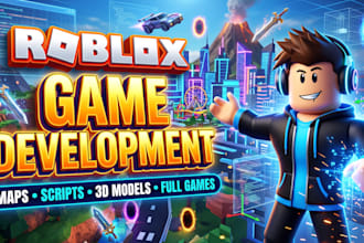 create roblox game, map, 3d models, avatar, UI, scripts and roblox ugc assets