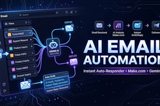build an ai email automation and auto responder using make com