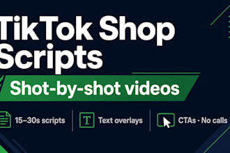 write tiktok shop video scripts with shot by shot overlays