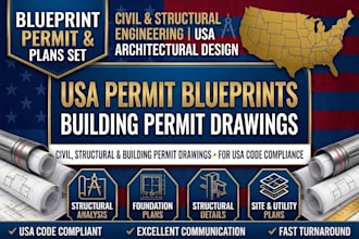 do civil and structural engineering drawings for blueprint building permit usa