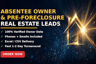 generate targeted absentee owner and pre foreclosure real estate leads