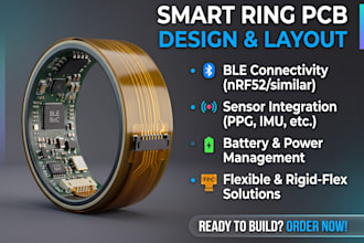 design smart ring pcb, ble, sensors, battery and flexible electronics