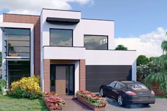 design 3d house modeling, realistic interior, exterior and architectural render