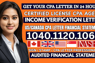 do US licensed CPA letter, income verification, proof of funds, mortgage letter