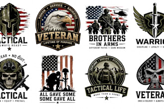 design military, tactical, army and veteran logo