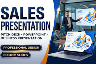 design a compelling sales presentation and pitch deck investor presentation