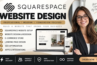 build squarespace website, design or redesign squarespace website development