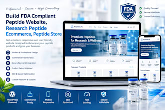 build fda compliant peptide website, research peptide, ecommerce peptide store