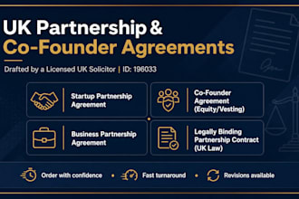 draft a legally binding UK partnership agreement for your startup