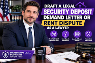 draft a legal security deposit demand letter or rent dispute as a lawyer