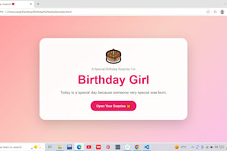 create a personalized birthday surprise website