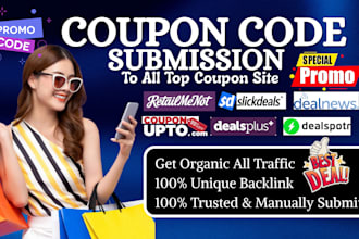 coupon code submission, submit deal to 150 popular site, USA deal sites discount