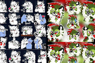 custom fursona sticker pack furry stickers telegram sticker discord sticker nsfw
