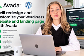 redesign and customize your wordpress website and landing page using avada theme