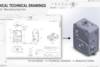 create 2d technical drawings and manufacturing files for medical products