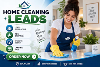 home cleaning leads facebook ads lead generation landing page google ads