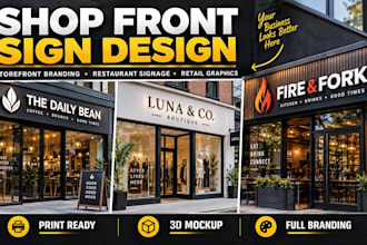 do shop front sign deisng storefront branding restaurant signage retail graphics