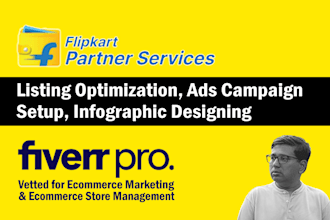 setup ads campaign or do listing optimization or design infographics on flipkart
