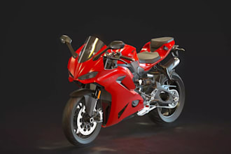 create 3d car model, 3d motorcycle, 3d game asset, 3d vehicle, 3d printing