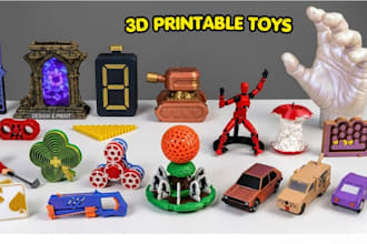 sculpt 3d cute toy model, fidget clickers, bjd, articulated flexi toys and print