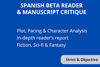 be your spanish beta reader for fiction books and fantasy novels