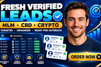 generate fresh and verified mlm leads cbd lead, crypto leads for business growth