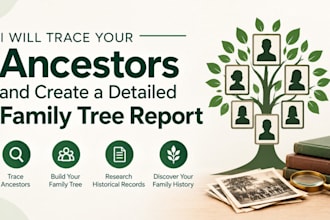 trace your ancestors and create a detailed family tree report