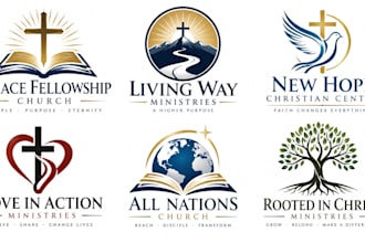 design church, ministry, christian and religious logo
