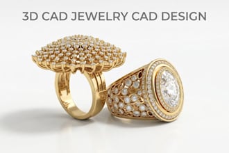 do jewelry cad design, 3d jewelry modeling, custom rings, pendant and rendering