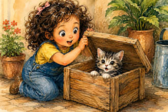 watercolor children book illustration